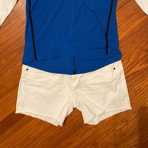 3/$20 White Denim Raw Hem Shorts 3” Inseam